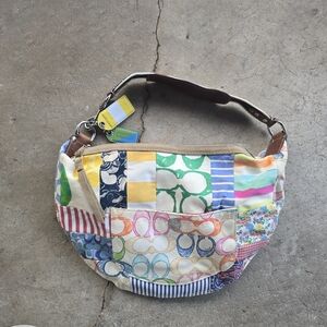 Coach Limited Edition Patchwork Signature Hobo Bag Multicolor L0673-10450 Y2K